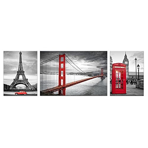 01 4 Panels Visual Art Decor Black and White Living Room Decoration San Francisco Golden Gate Bridge Landscape Picture Printed on Canvas Framed Wall Decor Art Ready to Hang 01 4 Panels Visual Art Decor Black and White Living Room Decoration San Francisco Golden Gate Bridge Landscape Picture Printed on Canvas Framed Wall Decor Art Ready to Hang